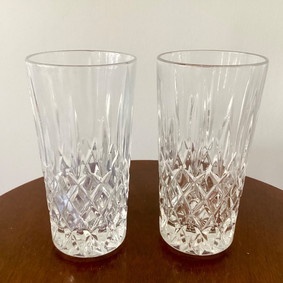 Pair of Cut Crystal Highball Glasses, Crystal Bar Glasses, Crystal glasses - Picture 2 of 5